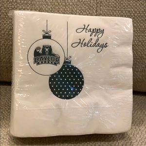 Embossed Baylor Happy Holidays Christmas Napkins 3 Ply